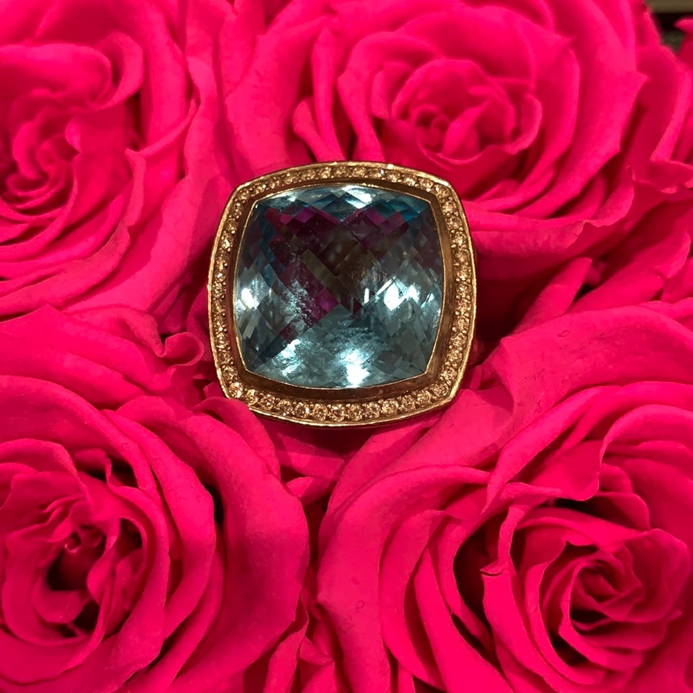 COPY - David Yurman 20mm Albion ring in Blue Topaz size 8